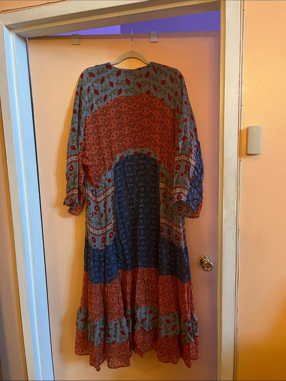 Zara Multicolor Patchwork V-Neck Maxi Dress - Picture 5 of 5